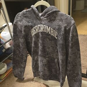 Abercrombie & Fitch Black and Gray Hoodie